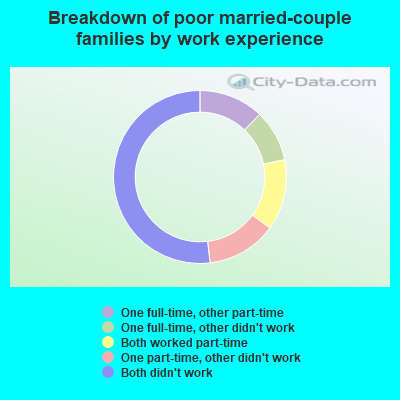 Breakdown of poor married-couple families by work experience