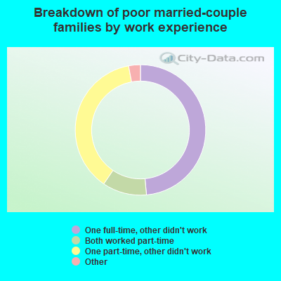 Breakdown of poor married-couple families by work experience