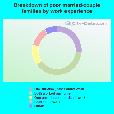 Breakdown of poor married-couple families by work experience