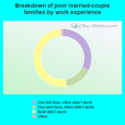 Breakdown of poor married-couple families by work experience