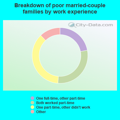 Breakdown of poor married-couple families by work experience