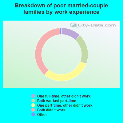 Breakdown of poor married-couple families by work experience