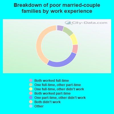 Breakdown of poor married-couple families by work experience