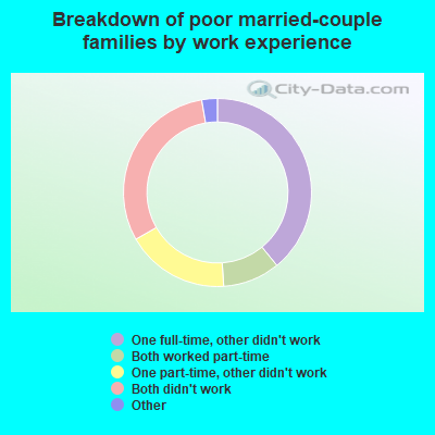 Breakdown of poor married-couple families by work experience