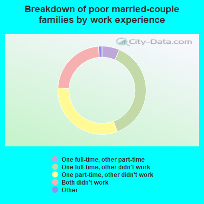 Breakdown of poor married-couple families by work experience