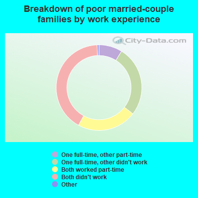 Breakdown of poor married-couple families by work experience