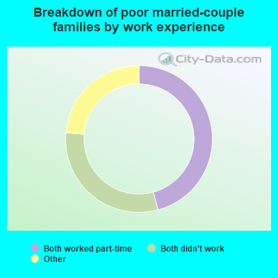 Breakdown of poor married-couple families by work experience