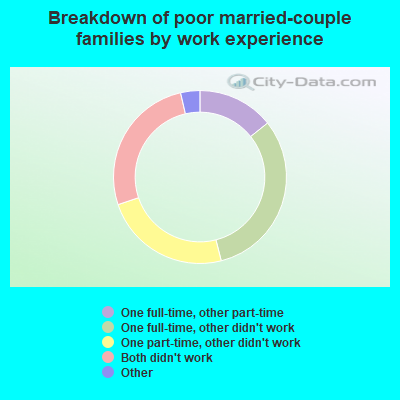 Breakdown of poor married-couple families by work experience