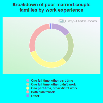 Breakdown of poor married-couple families by work experience