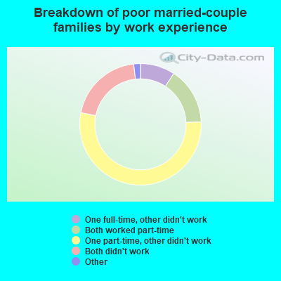 Breakdown of poor married-couple families by work experience