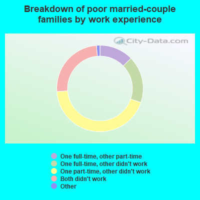 Breakdown of poor married-couple families by work experience