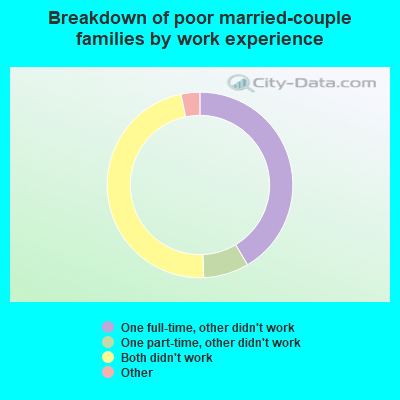 Breakdown of poor married-couple families by work experience