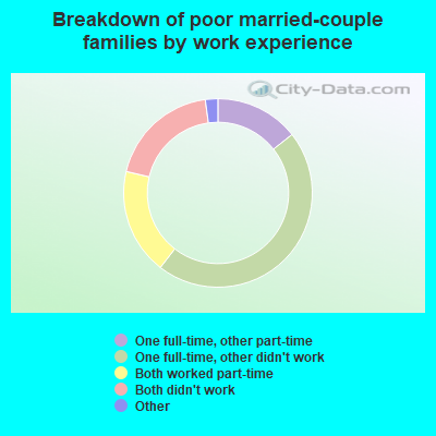 Breakdown of poor married-couple families by work experience