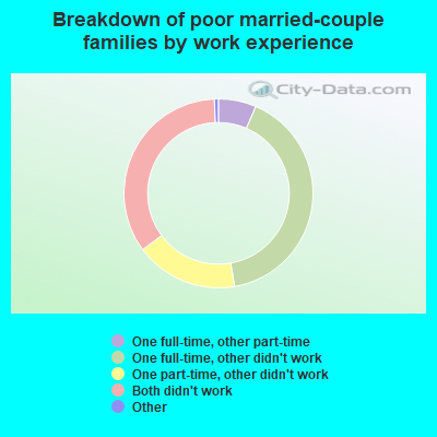 Breakdown of poor married-couple families by work experience