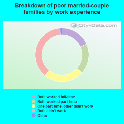 Breakdown of poor married-couple families by work experience