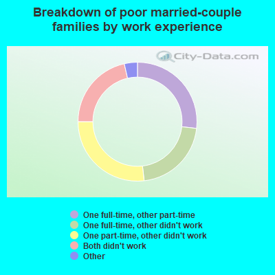 Breakdown of poor married-couple families by work experience