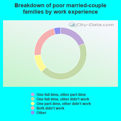 Breakdown of poor married-couple families by work experience