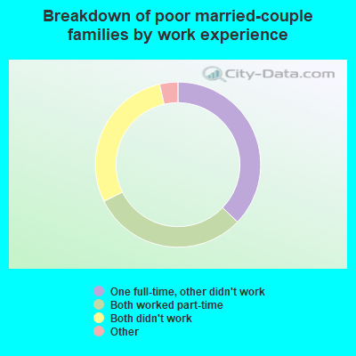 Breakdown of poor married-couple families by work experience