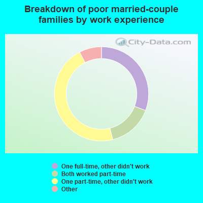 Breakdown of poor married-couple families by work experience