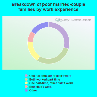 Breakdown of poor married-couple families by work experience