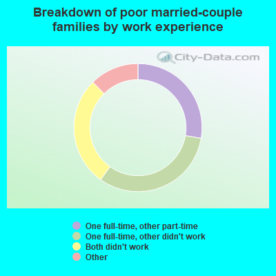 Breakdown of poor married-couple families by work experience