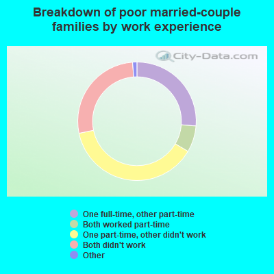 Breakdown of poor married-couple families by work experience