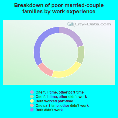 Breakdown of poor married-couple families by work experience