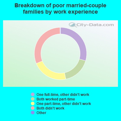 Breakdown of poor married-couple families by work experience