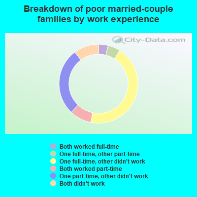 Breakdown of poor married-couple families by work experience