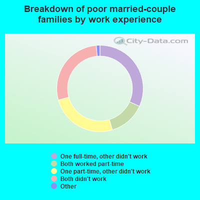 Breakdown of poor married-couple families by work experience