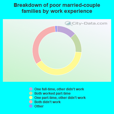 Breakdown of poor married-couple families by work experience