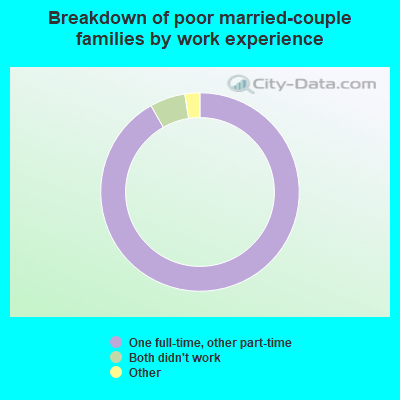 Breakdown of poor married-couple families by work experience