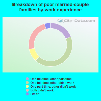 Breakdown of poor married-couple families by work experience