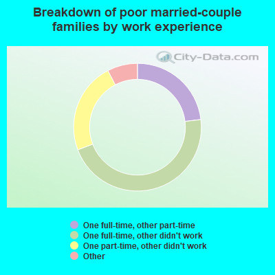 Breakdown of poor married-couple families by work experience