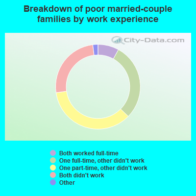 Breakdown of poor married-couple families by work experience