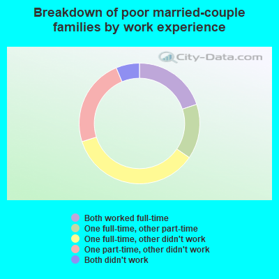 Breakdown of poor married-couple families by work experience