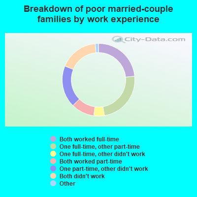 Breakdown of poor married-couple families by work experience