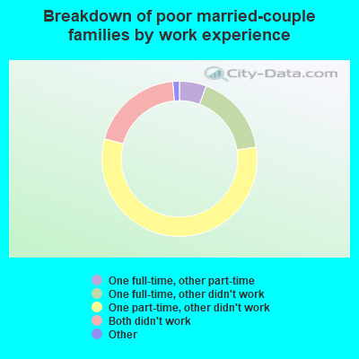 Breakdown of poor married-couple families by work experience