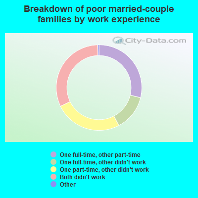 Breakdown of poor married-couple families by work experience