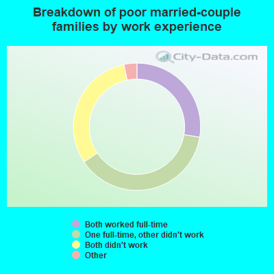 Breakdown of poor married-couple families by work experience