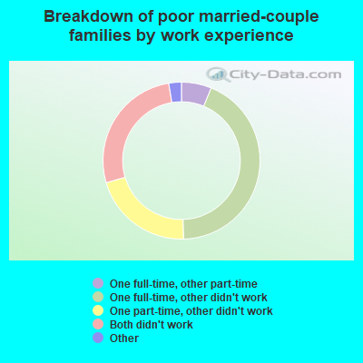 Breakdown of poor married-couple families by work experience