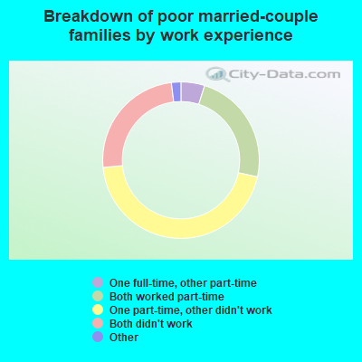 Breakdown of poor married-couple families by work experience