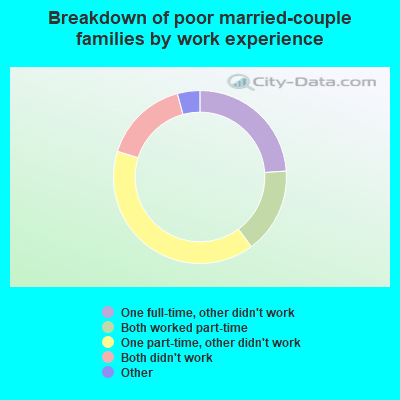 Breakdown of poor married-couple families by work experience