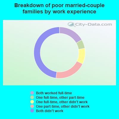 Breakdown of poor married-couple families by work experience