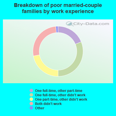 Breakdown of poor married-couple families by work experience