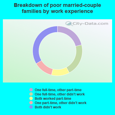 Breakdown of poor married-couple families by work experience