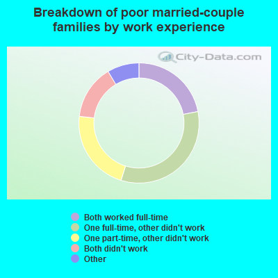 Breakdown of poor married-couple families by work experience