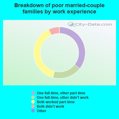 Breakdown of poor married-couple families by work experience