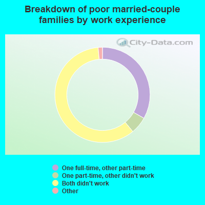 Breakdown of poor married-couple families by work experience