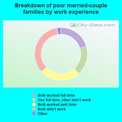 Breakdown of poor married-couple families by work experience